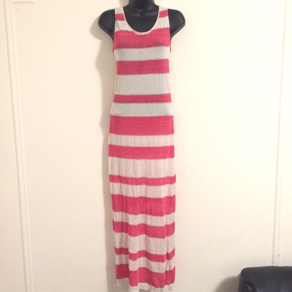BP Studio Dresses & Skirts - BP Studio Maxi Dress Striped Beach Cover Sheer S
